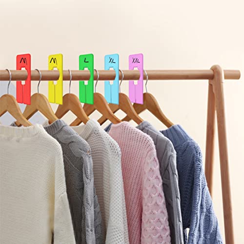 30 Pcs Closet Rack Dividers, 6 Colors Rectangular Clothing Hanger Dividers With A Bonus Marker, Writable & Reusable For Sorting Clothes Size, Color Brand #TOP6