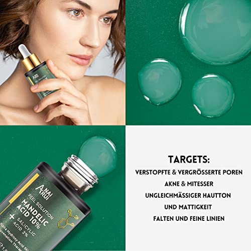 ANAiRUi Salicylsäure 2% Lösung Exfoliant Gesichtsserum und Peeling Mandelsäure 10%, mit Teebaumöl, für reduzieren dunkle… - Image 5