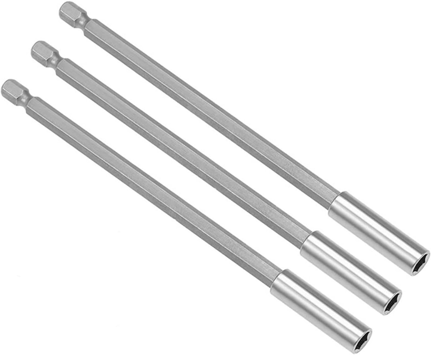 FUGGY 3Pcs 1/4 Inch Hex Rod Shank Long Handle 6 Inch Magnetic Screwdriver Tip Holder Extension Bit Quick Release Screwdriver Drill Bit