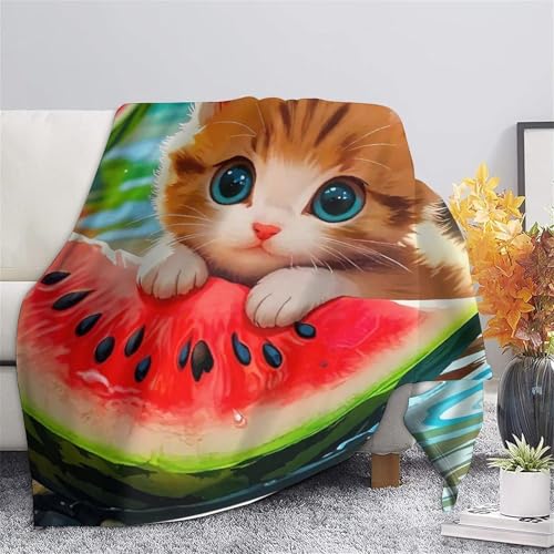 Couverture chat 3D en microfibre plaid lit 127x152cm - 7