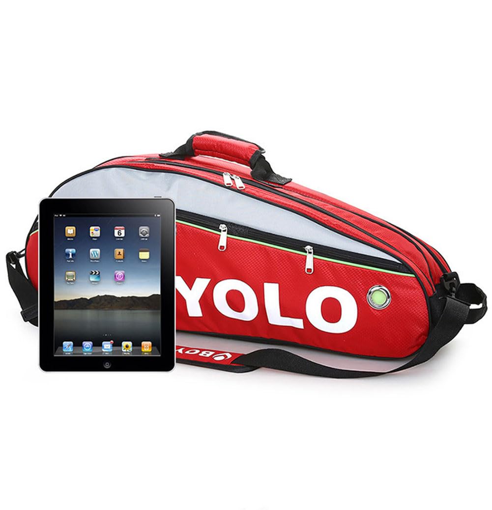 Borsa per racchetta da tennis portatile da badminton per 3-6 racchette da badminton a tracolla impermeabile custodia per il trasporto di racchetta in Oxford robusta borsa da squash per uomo e donna