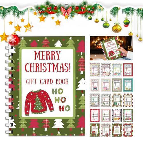 DreaVant Christmas Gift Card Book, 5x7 Color Spiral-Bound Book,Merry Christma
