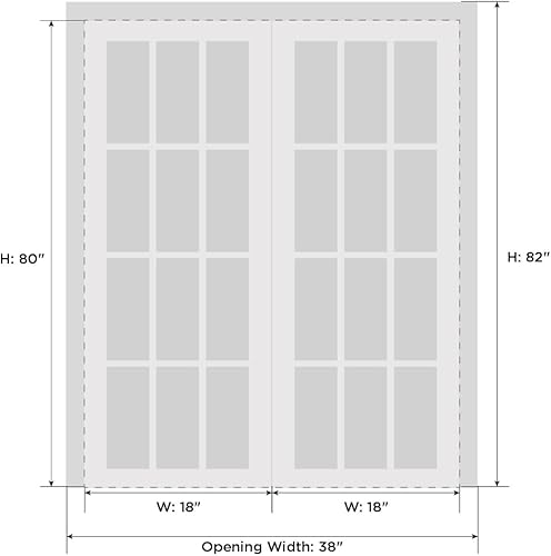 Miniatura 6 de Puertas dobles francesas macizas interiores de 72 x 80 pulgadas  Sete 6933 gris Nebraska con vidrio esmerilado  Moldes de marco de panel sólido de
