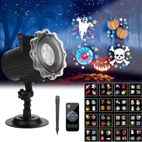 ROVLAK Proiettore Luci con Telecomando, 16 Diapositive HD, Impermeabile