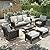 HERA'S HOUSE Wicker Patio Furniture Set, 35" High Back Swivel Chairs with 5.5" Thick Cushions, 6-Piece Rattan Outdoor Conversation Set for Poolside Backyard, Grey