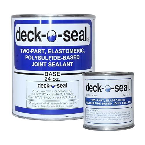 Pool Deck Joint Sealant Kit Gray or Tan 24 oz & 96 oz Self-Leveling Crack and Expansion Joint Filler Compatible with Deck-O-Seal (Gray, 24 oz.)