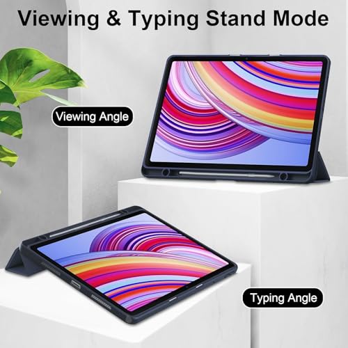 Image of ProElite Cover for Xiaomi Redmi Pad 2 Pro 12.1 inch Cover Case, Smart Flip Case Cover for Xiaomi Redmi Pad 2 Pro 12.1 inch with S Pen Holder, Dark Blue [Transparent Back]
