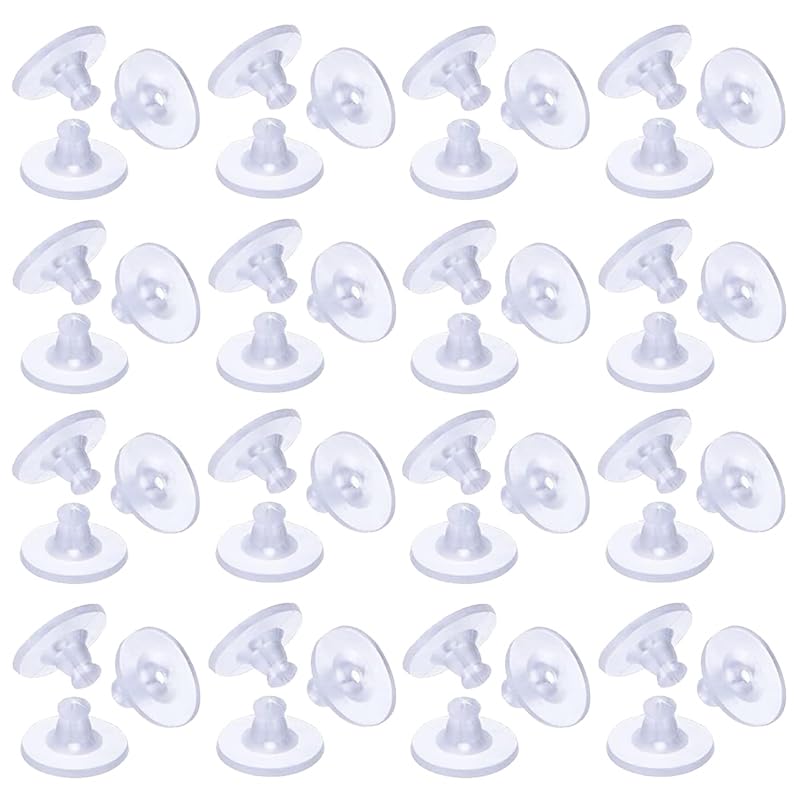100 Pack Ohrring Stopper Transparente Silikon Sicherheitskupplung Hypoallergene Ersatz-Rücken für Ohrstecker & hängende Ohrringe