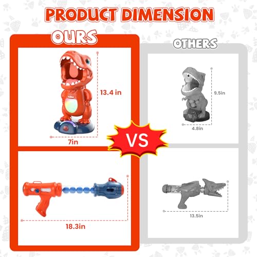 Image of EagleStone Movable Dinosaur Shooting Toy for Kids Games with 2 Air Pump Gun