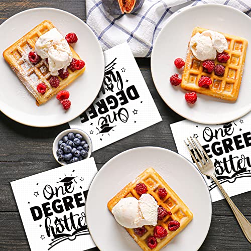 100Pcs Funny Graduation Napkins Supplies Disposable One Degree Hotter College Beverage Drinks Napkins Paper Decorations For Graduation Holiday Birthday Party Dinner Table Decor #TOP4