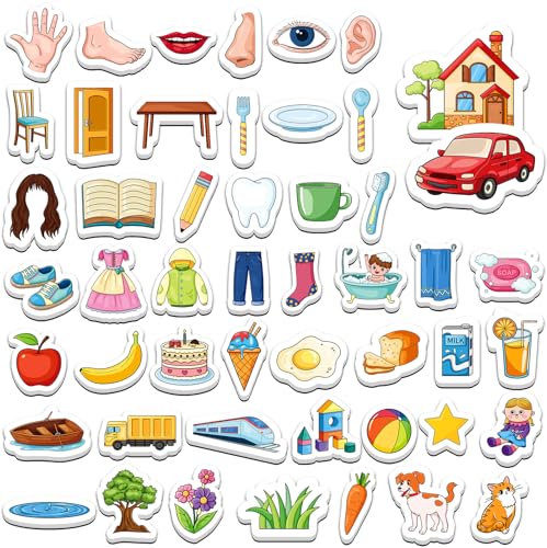 Smarlearnio SMAR007 50 First Words Fridge Magnets For Kids, Refrigerator Magnets cover