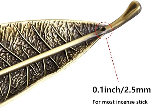 Miniatura 5 de Quemador de incienso de hojas y caracoles, juego de soporte para incienso con colector de cenizas de incienso, soporte para varillas de incienso
