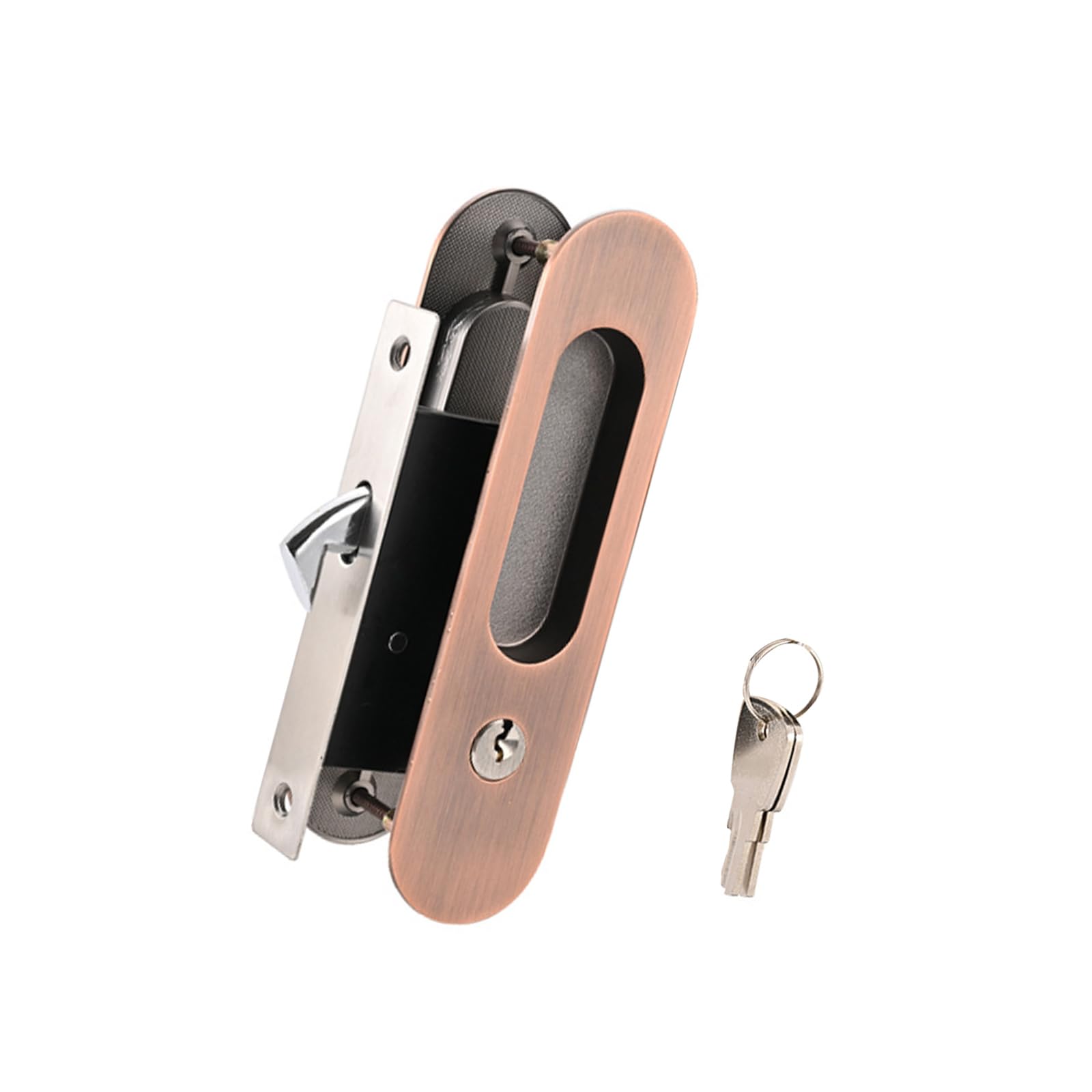 HZBB Keyed Interior Door Reversible Installation Zincs Alloys Construction Secure Privacy for Sliding Door Heavy Type Zincs Alloys Interior