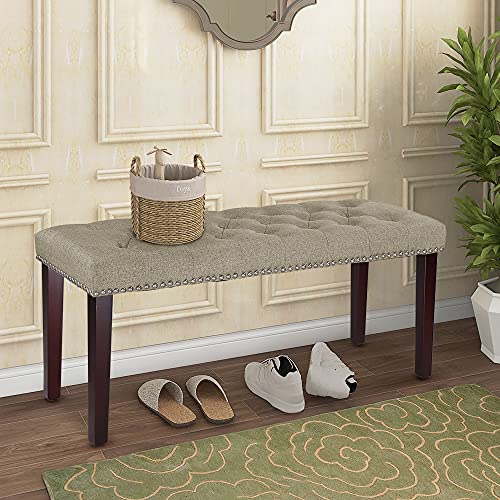 MAYPEX 38’’ Upholstered Bench Rectangle Ottoman Bench Entryway Bench Footrest