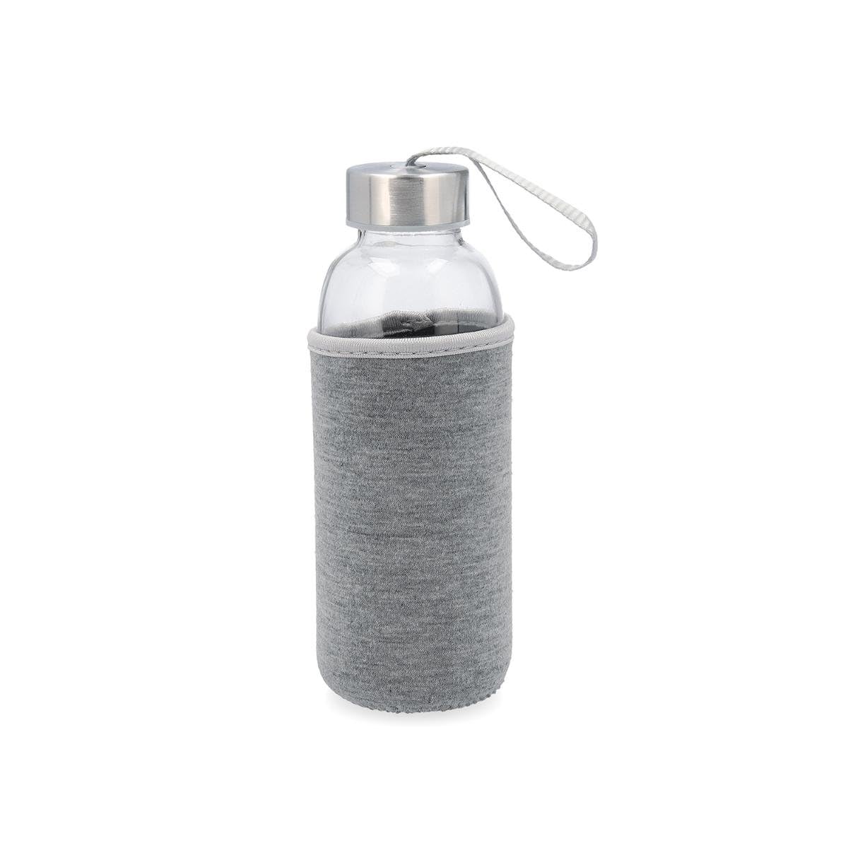 Quid Quidate Transport Glass Bottle with Neop Cover 0.40l Grey