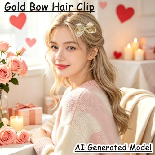 2 Pinzas para cabello doradas de 4.5 pulgadas miniatura 7