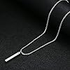 YAODCA Mens Necklaces Stainless Steel Silver and Black Bar Pendant Necklace for Men Women Couples Necklaces Mens Chain Necklace A #5