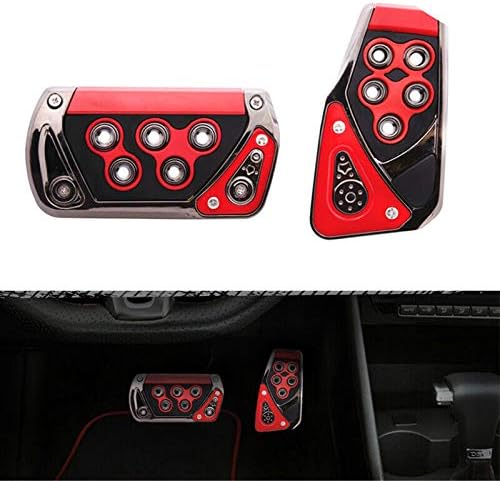 MACHSWON 2X Universal Car Brake Pad Sport Racing Accelerator Car Pedals Covers Universal Automatic (Red)