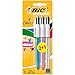 BIC 4 Colores Bolígrafos Retráctiles, Shine, Colores Metálicos, Punta Media (1,0mm), Blíster de 3 Bolis