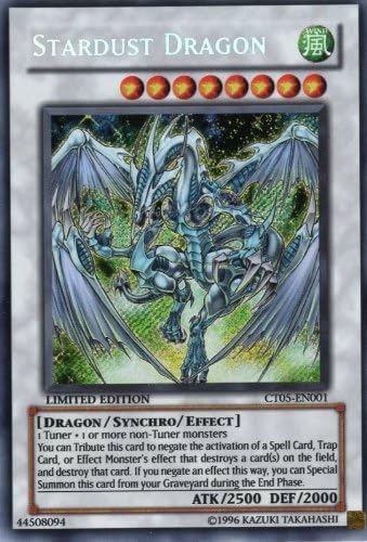 YuGiOh 5D's 2008 Holiday Tin Promo Single Card Secret Rare Stardust Dragon CT05-EN001