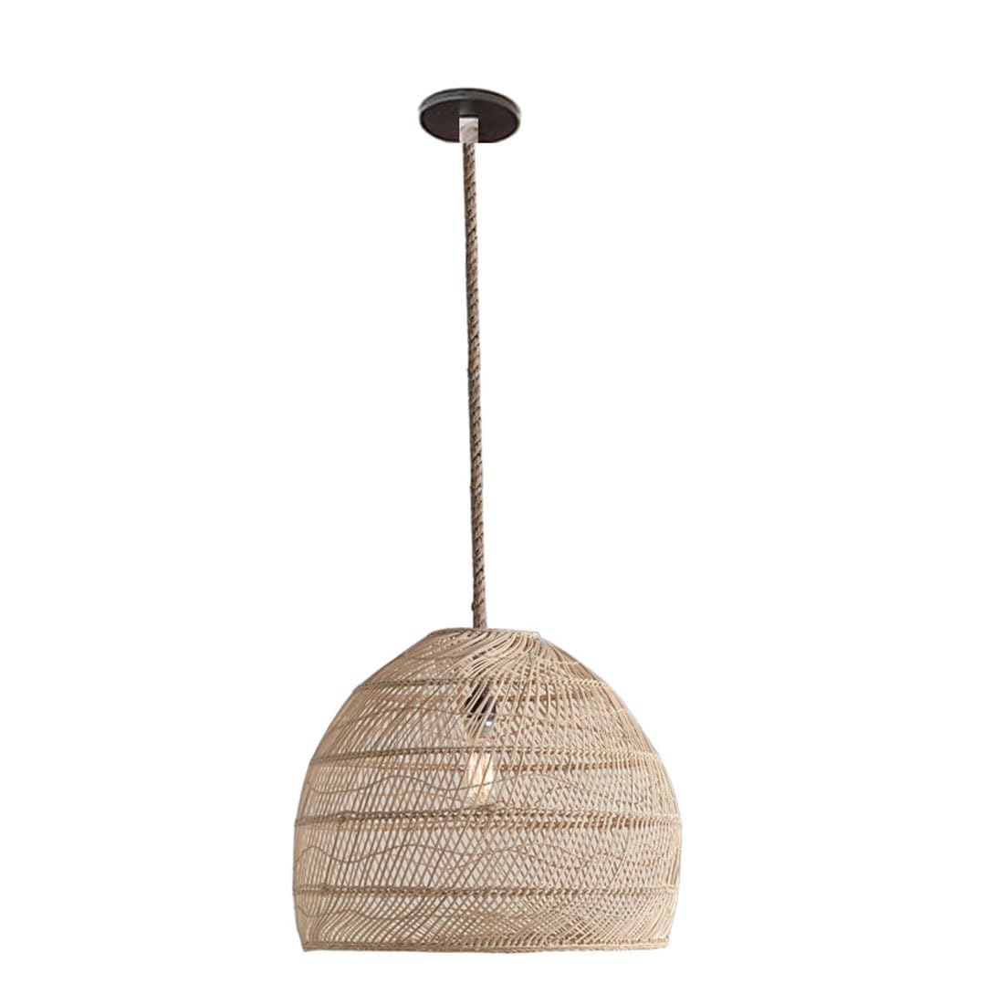 SXECAEPS Modern creative chandelier Vintage Rattan Pendant Lamp, Woven Farmhouse Hanging Lamp Fixtures Light For Dining Room Living Bedroom Kitchen Foyer, Island Lighting