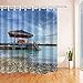 Produktbild SRJ2018 Pavillons Dekor Kleine Pavillions Bauen am Meer in der Nähe von Stone Beach Bad Vorhang Duschvorhang 180X180 cm Haken
