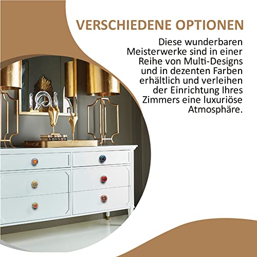 The Boho Street Handgefertigte Keramik-Mehrzweckknöpfe Keramik-Türgriffe im Set-Sortiment (Ceramic Knobs Pack of 12, Multicolor)