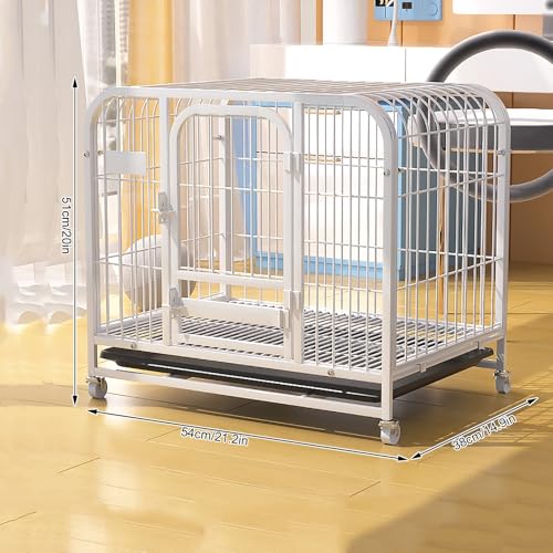 Cage robuste pour chien en cuir blanc résistant haut de gamme