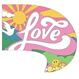 Pro-Graphx Color Guard Flag For Marching Band Color Guard Flag Pole, Curved Rectangle Indoor Winter Competition, Colorguard Performance SWING Flag S3-60s Love