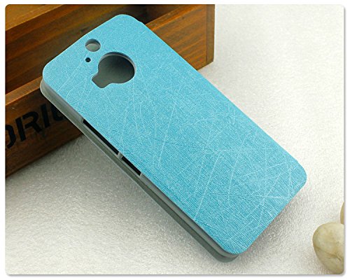 Image of Heartly Luxury PU Leather Flip Stand Back Case Cover for HTC One M9 Plus M9+ - Power Blue