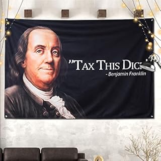 Benjamin Franklin Funny Flags for Room Guys, Funny Tapestries for College Dorm, Cool Flags Tapestry for Frat Party, Meme Tapestry for Bedroom Decor (60 x 40 Inches)