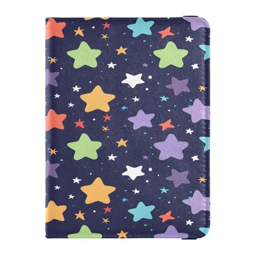 Porta passaporto portafoglio porta carte di vaccino di credito pelle verde viola stelle organizer documenti da viaggio Multi