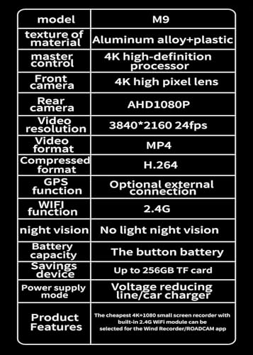 Image of Maharsh 3 Dash Cam 4K Front 1080 Rear & 1080 Cabin Dashcam WiFi GPS Front Cabin Recorder Cars Infrared Night IPS 3 inch Screen Loop Recording WDR Parking