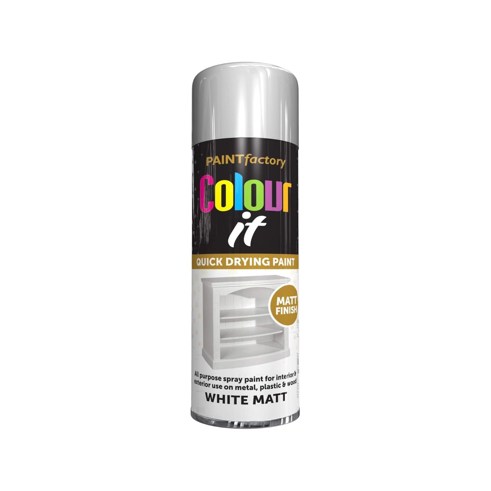 PNJB White Matt Spray Paint, Aerosol Paint, Quick Drying, Ideal For Metal, Plastic, Wood, Interior & Exterior Use, Versatile,Excellent Coverage,250ml, (1PCS)