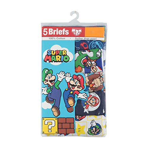 Nintendo Boys Mario 5 Pack Briefs Underwear, Asst, 8 Us #TOP2