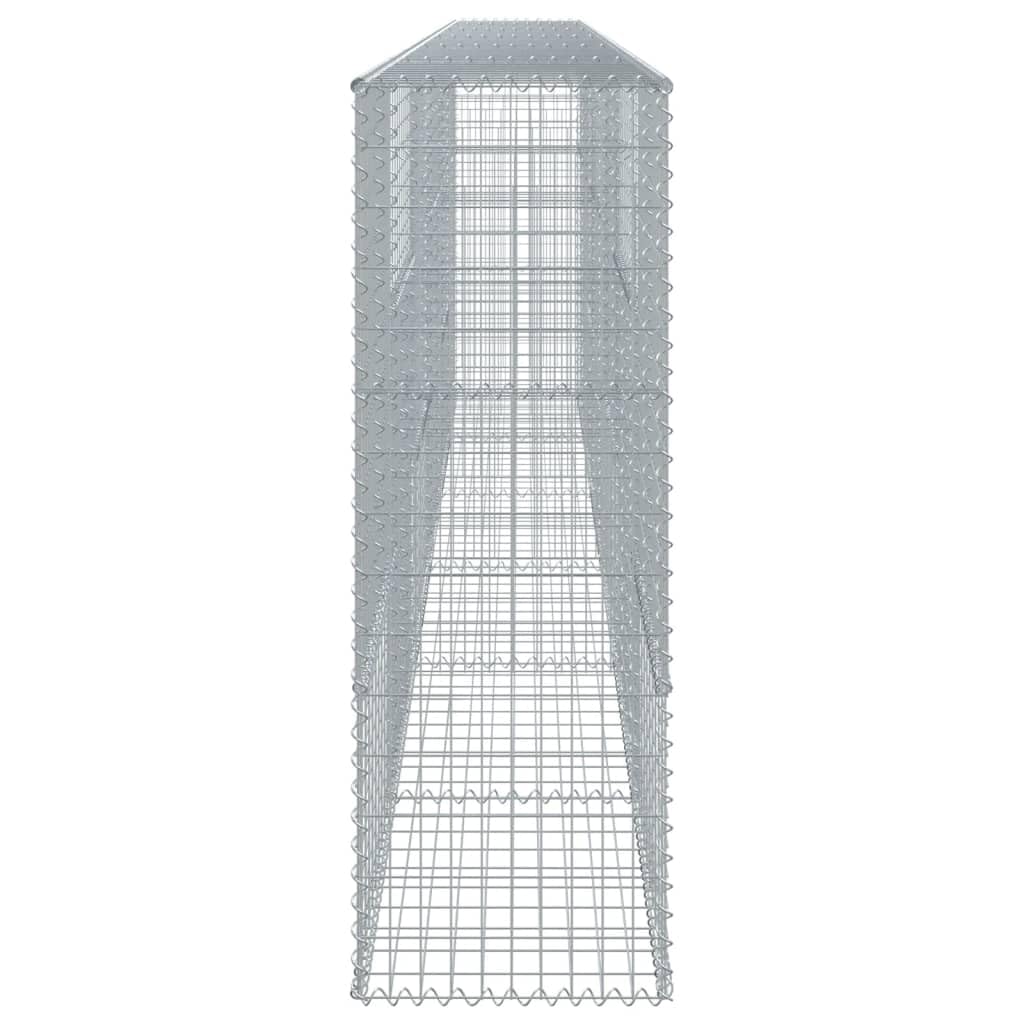 Kosz gabionowy z pokrywką 600x50x150 cm Żelazo ocynkowane | Montaż bez narzędzi, w zestawie haczyki dystansowe, do kształtowania krajobrazu, dekoracja zewnętrzna
