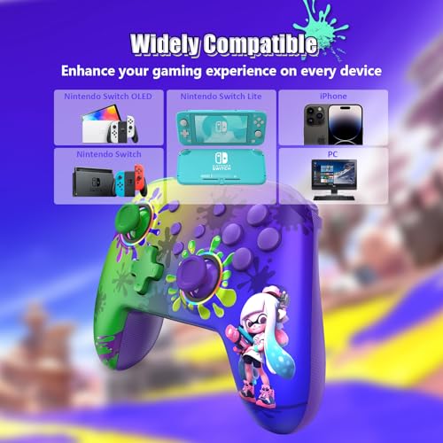 Image of NexiGo Wireless Controller (No Deadzone) for Switch 2 and Switch, Bluetooth Controllers for Nintendo Switch with Vibration, Motion, Turbo and LED Light (Inkling)