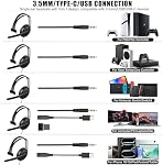 Casque d'oreille filaire avec micro, 3,5mm/Type-C/USB PS5/PS4/Xbox/Switch/PC/iPhone/iPad/Mac/Tablet/Android, Jeu d'oreille simple Chat casque pour les équipes de travail de bureau Call Center