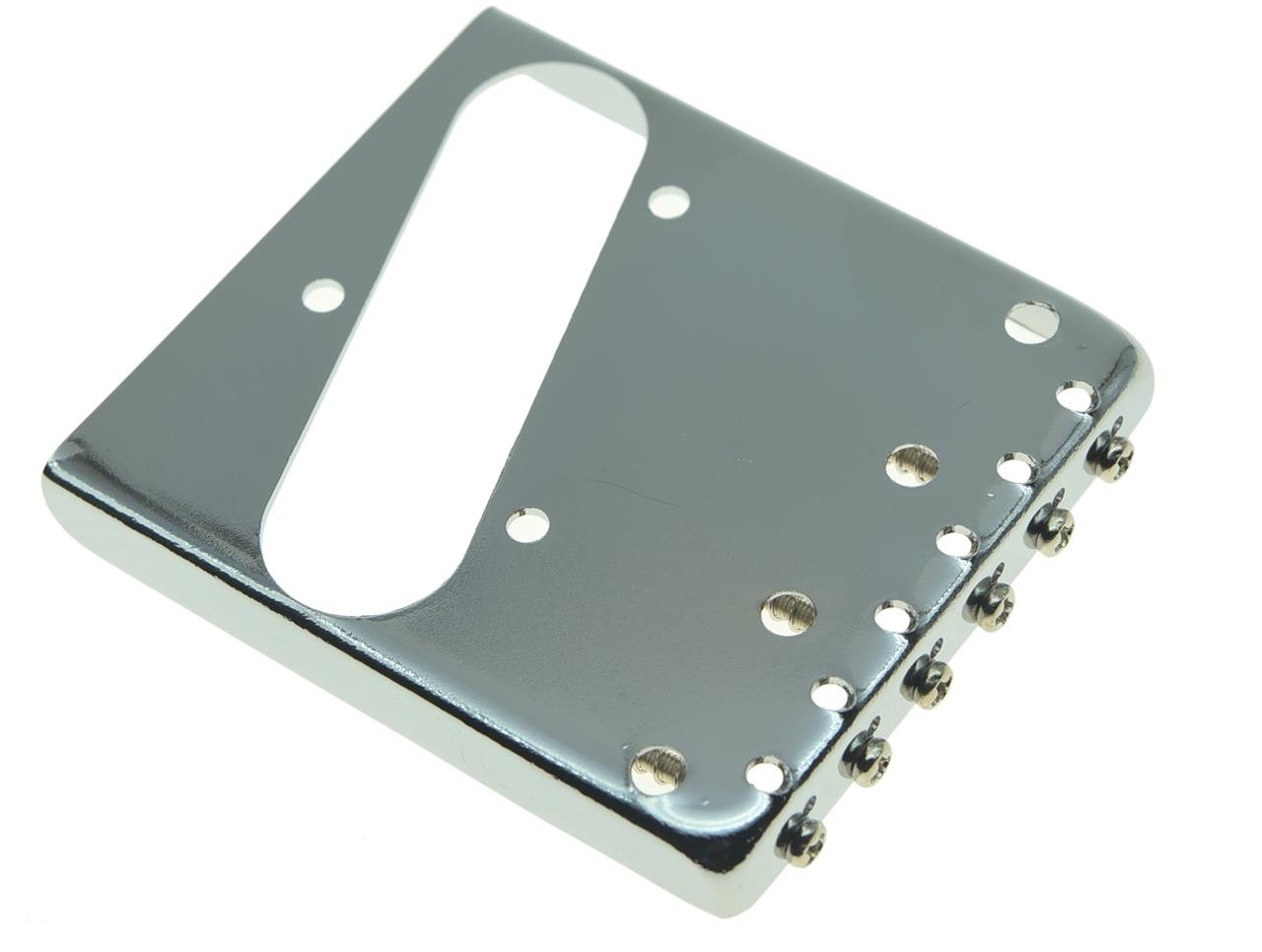 KAISH Chrome Vintage Tele Ashtray Style Electric Guitar Bridge with 6 Brass Saddles Fits TL Electric Guitar - Image 4