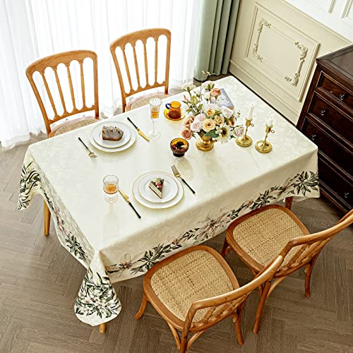 Softalker Jacquard Rectangle Tablecloth, Digital Printed Floral Pattern Table Cloth Waterproof Wrinkle Free Fabric For Spring/Summer/Picnic/Party/Indoor/Outdoor (60X84 Inch, Spring Flower) #TOP5