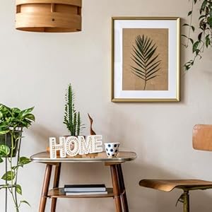 OMISHE HOME Sign for Tabletop or Wall Hanging Freestanding Rustic Beaded Home Letters for Farmhouse Home Table Decor Gift for Birthday Mothers Day Fathers Day Wedding Housewarming