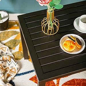 Sophia & William Small Metal End Side Table, Indoor Outdoor Square Bistro Tables, Portable Coffee Table, Rust & Weather Resistant, Black, 18.9" Sophia William Small Metal End Side Table Indoor Outdoor Square Bistro Tables Portable Coffee Table Rust Weather Resistant Black 189