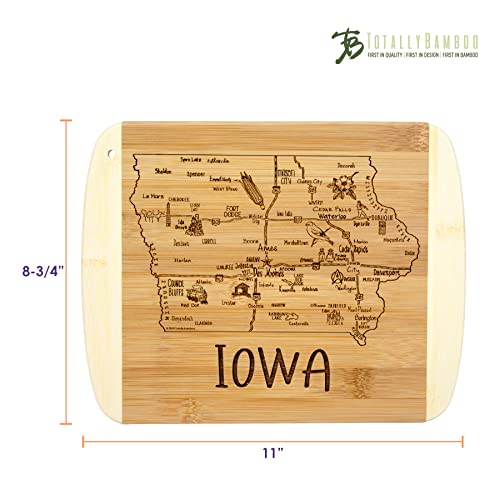 Image of Totally Bamboo A Slice of Life Iowa Engraved Map Cutting Board