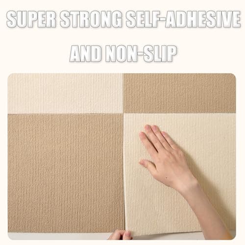 Cobenga 30 Stück selbstklebende Teppichfliesen, 30 x 30 cm, selbstklebende Quadrate, graue Teppichfliesen, leicht abziehbar und klebend, für Büro, Wohnzimmer, Schlafzimmer