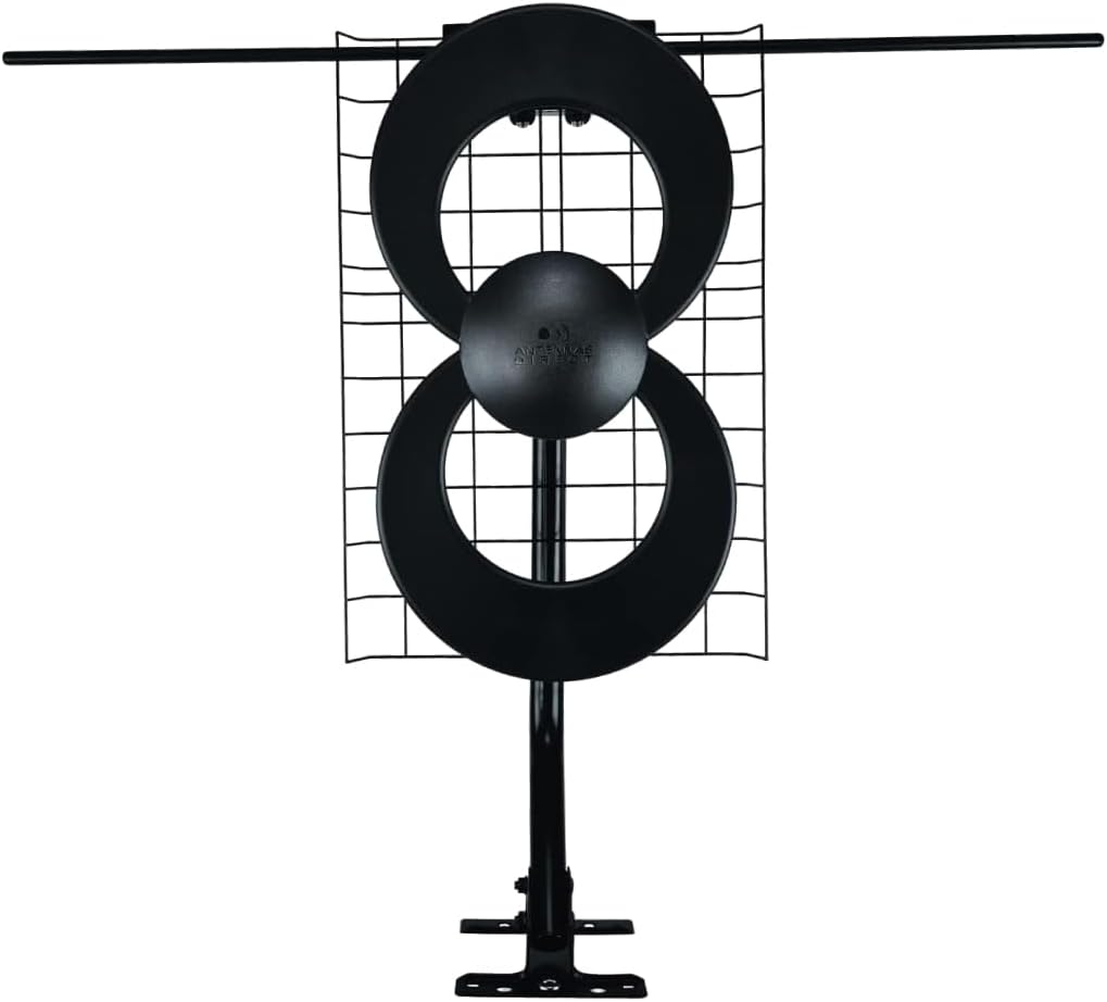 Antennas Direct ClearStream 2V TV Antenna, 60+ Mile Range, UHF/VHF, Multi-directional, Indoor, Attic, Outdoor, Mast w/Pivoting Base/Hardware, 4K Ready, Black – C2-V-CJM, 18.50in. x 12.30in. x 3.60in.