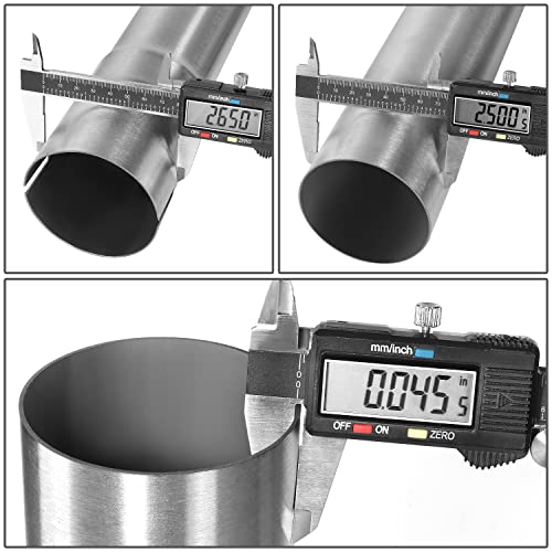Image of DNA MOTORING ZTL-PP-25-0-SS 18 Inch Straight Tube DIY Stainless Steel Exhaust Tubing,2.5 inch OD,Universal Fit,Polished Finish