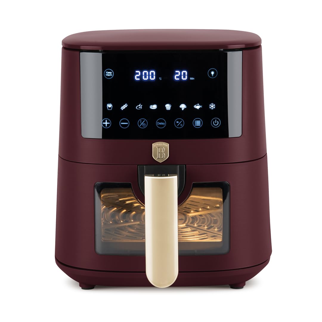 Berlinger Haus Leonardo cyfrowa frytkownica na gorące powietrze, 5 l, 8 automatycznych funkcji gotowania, wyświetlacz dotykowy, 8 programów, 1400 W, zdrowe gotowanie bez oleju i tłuszczu, kolekcja