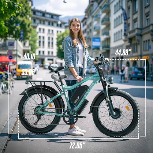 Image of 6000W Dual Motor Electric Bike for Adults,Max 45MPH Up to 100 Miles Range,60V 20Ah Removable Battery with 24 /26 inch Fat Tire Ebike for Men Women,Full Suspension E-Bike for All Terrain PU2