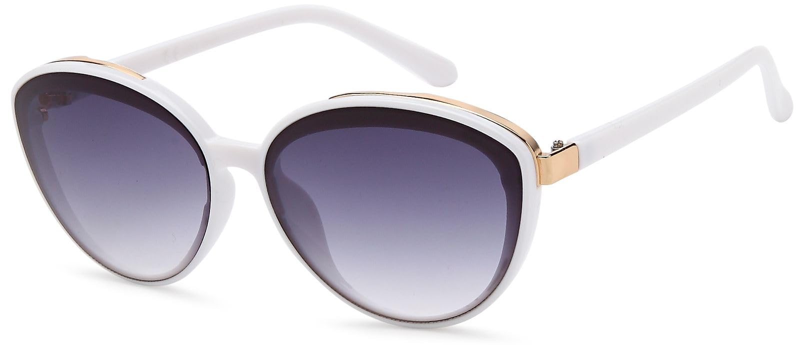 styleBREAKER Women's Oval Sunglasses with Filigree Plastic Frame and Metal Accents, Polycarbonate Lenses 09020144