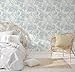 RollsRolla Toile Blue and White Peel and Stick Wallpaper Accent Wall French Chinoiserie Style Country Farmhouse Temporary for Apartments Wallpaper